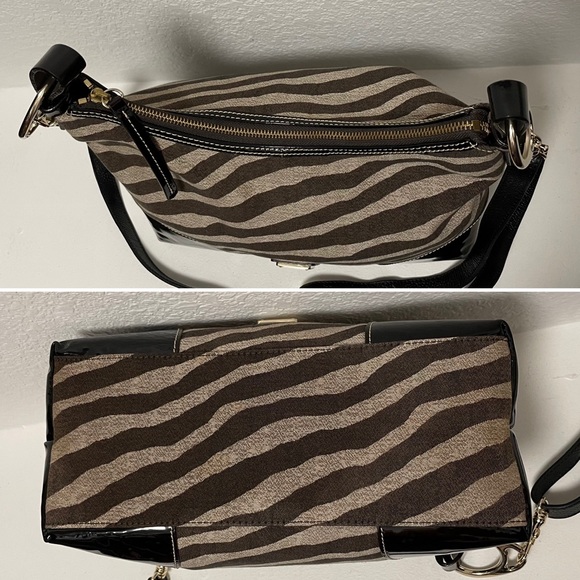 Dooney & Bourke ⭐️ NIKKI T'MORO Jacquard Zebra Stripe Hobo Tote - Picture 5 of 8